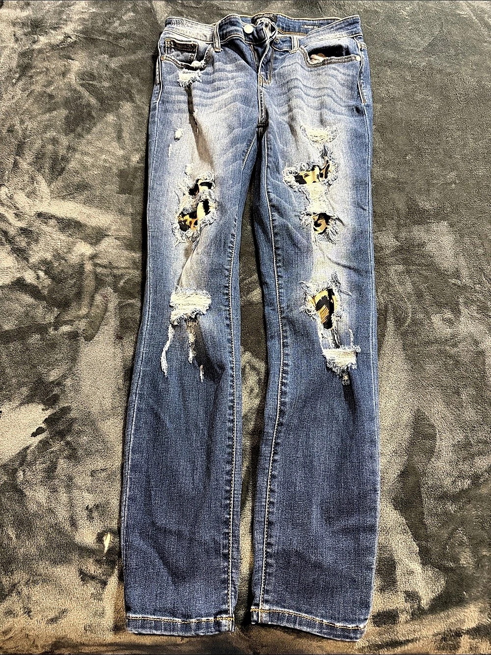 Judy Blue Skinny Fit Distressed Blue Skinny Jeans Waist 9/29